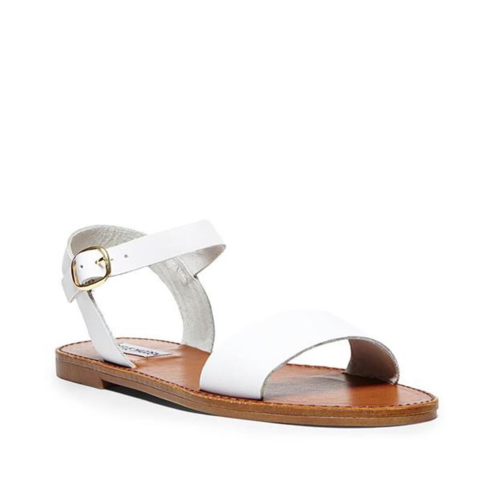 WHITE STEVE MADDEN SANDALS
